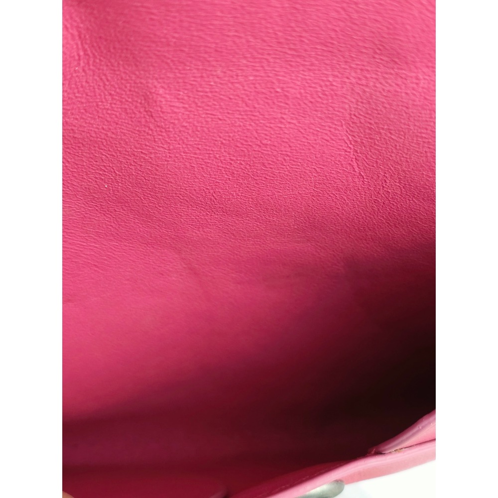 Coach Pink Leather Turnlock Pouch Envelope Clutch Bag Fuchsia Pink - Picture 13 of 15